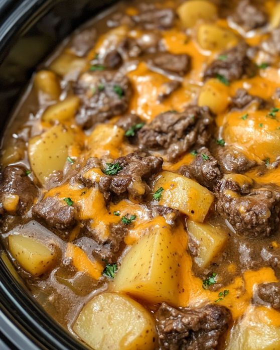 Slow-Cooked Beef and Potato Casserole