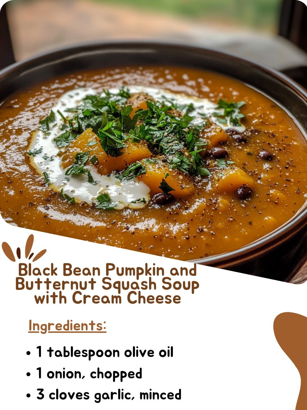 Pumpkin and Butternut Squash Soup with Cream Cheese