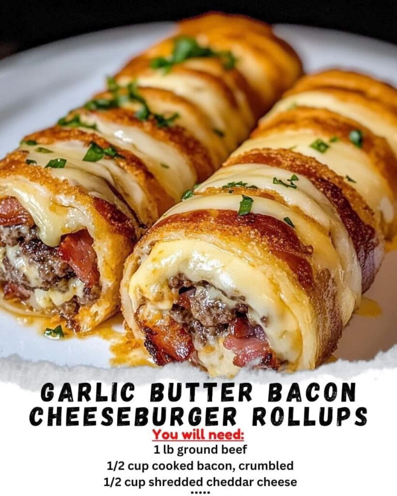 Garlic Butter Bacon Cheeseburger Rollups