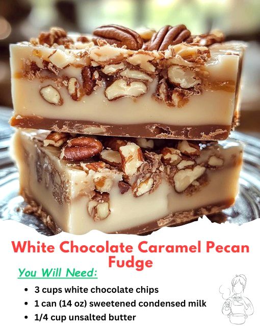 White Chocolate Caramel Pecan Fudge