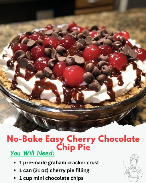 No-Bake Easy Cherry Chocolate Chip Pie