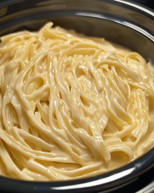 Slow Cooker Creamy Alfredo Pasta