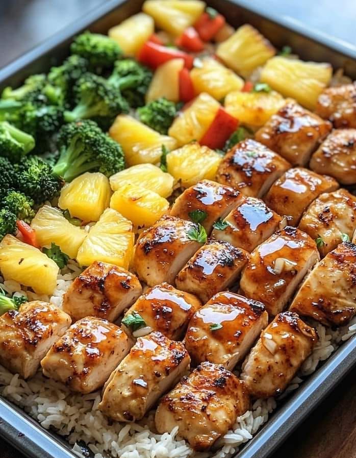 Sheet Pan Teriyaki Chicken with Pineapple and Broccoli