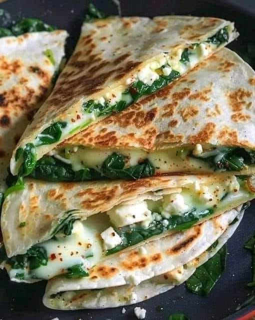 Mediterranean Spinach Quesadillas