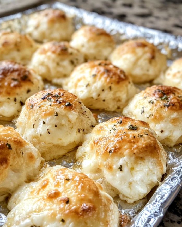 Baked Garlic Butter Cheese Bombs