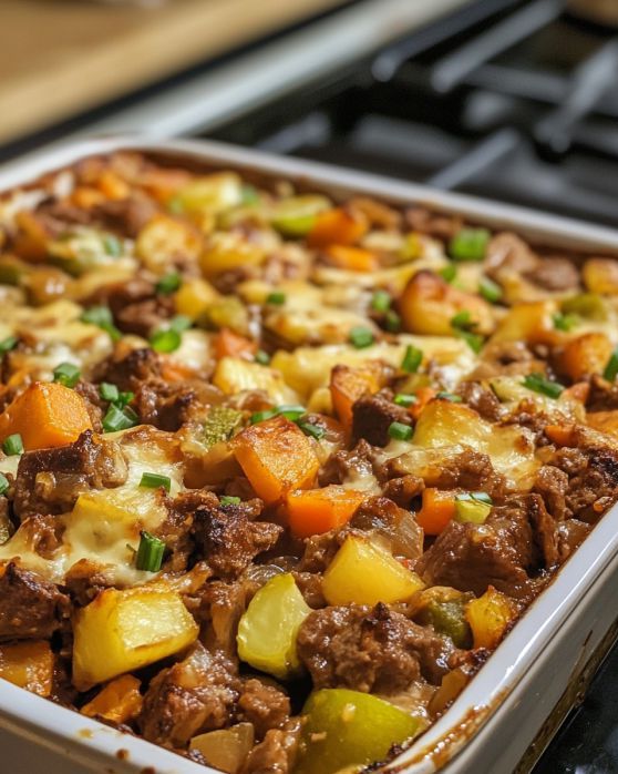 Hearty Holiday Beef and Veggie Bake