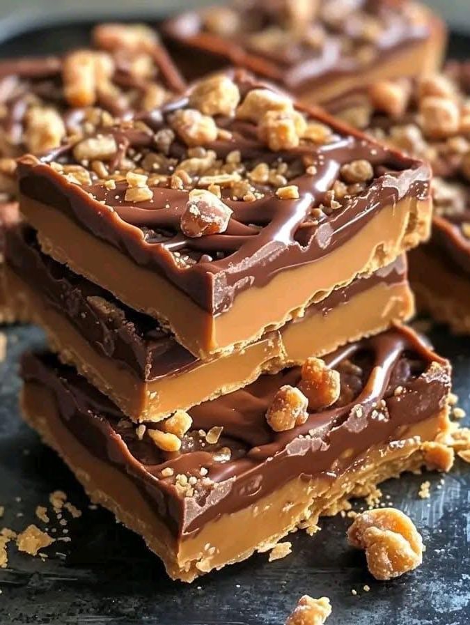 Caramel chocolate layered bars