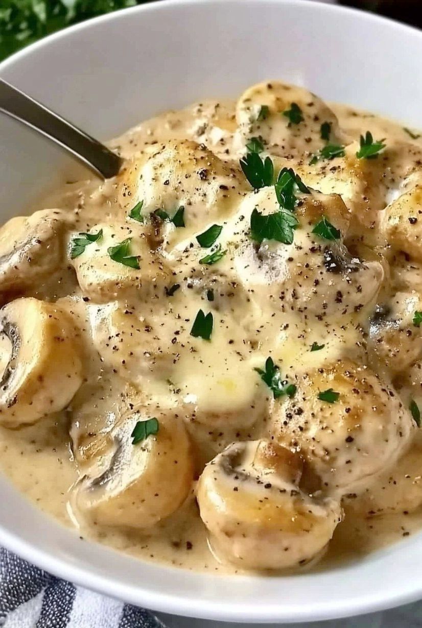 Creamy Garlic Parmesan Mushrooms