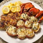 GARLIC BUTTER LOBSTER AND SCALLOPS