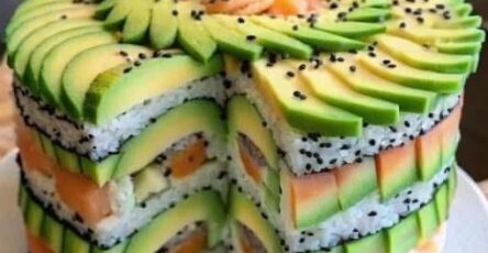 Avocado Sushi Cake