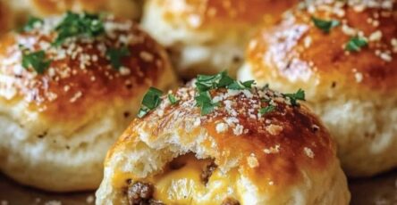 Garlic Parmesan Cheeseburger Bombs