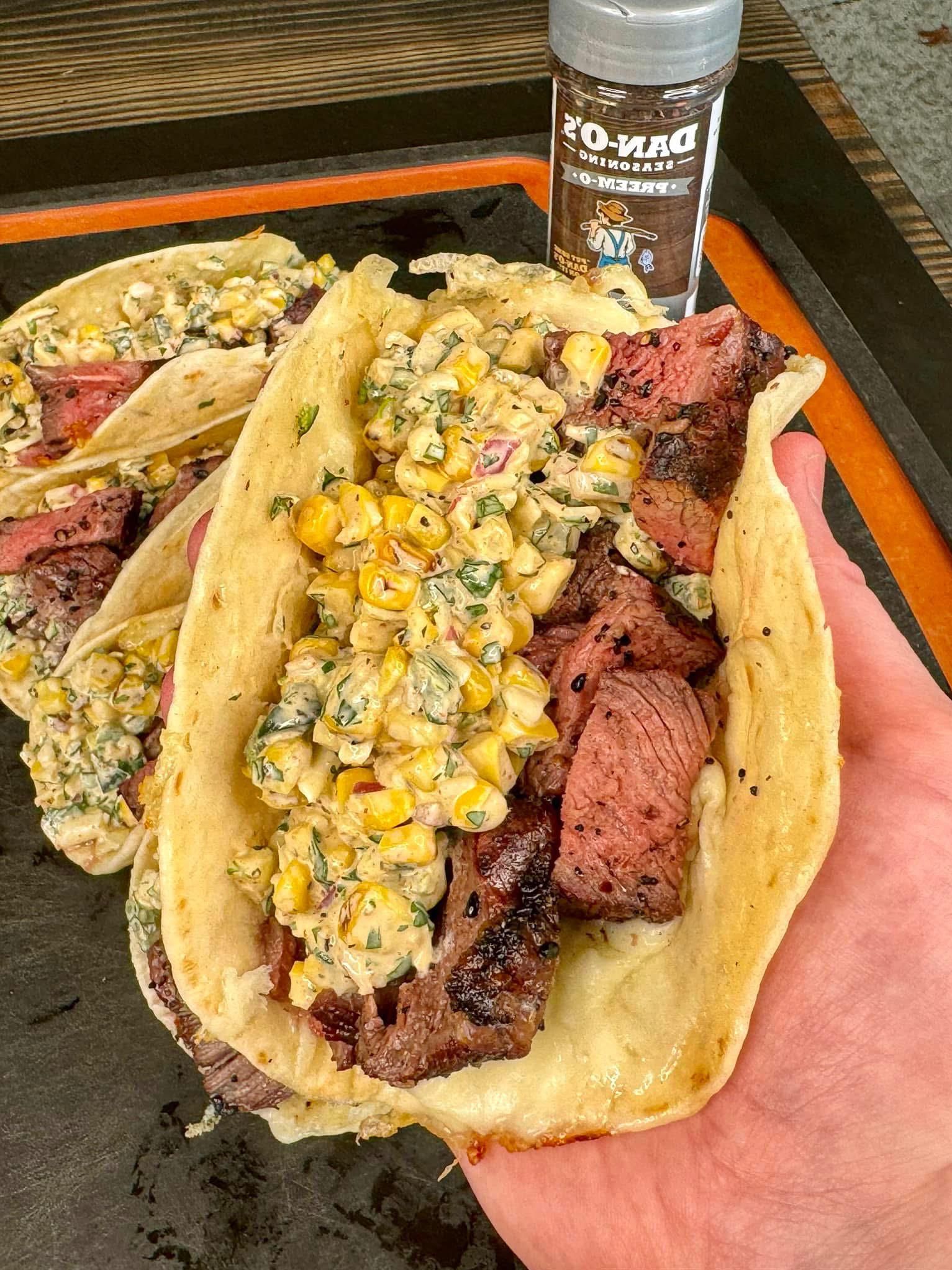 Steak Tacos with Corn Salsa