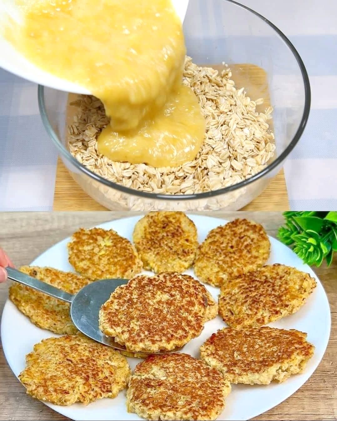 Sugar-Free Apple Banana Oatmeal Pancakes Recipe