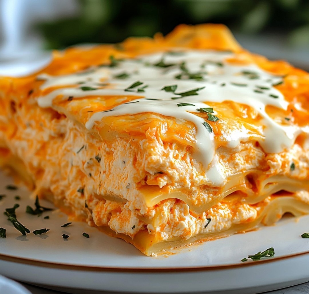 Cheesy Buffalo Chicken Lasagna