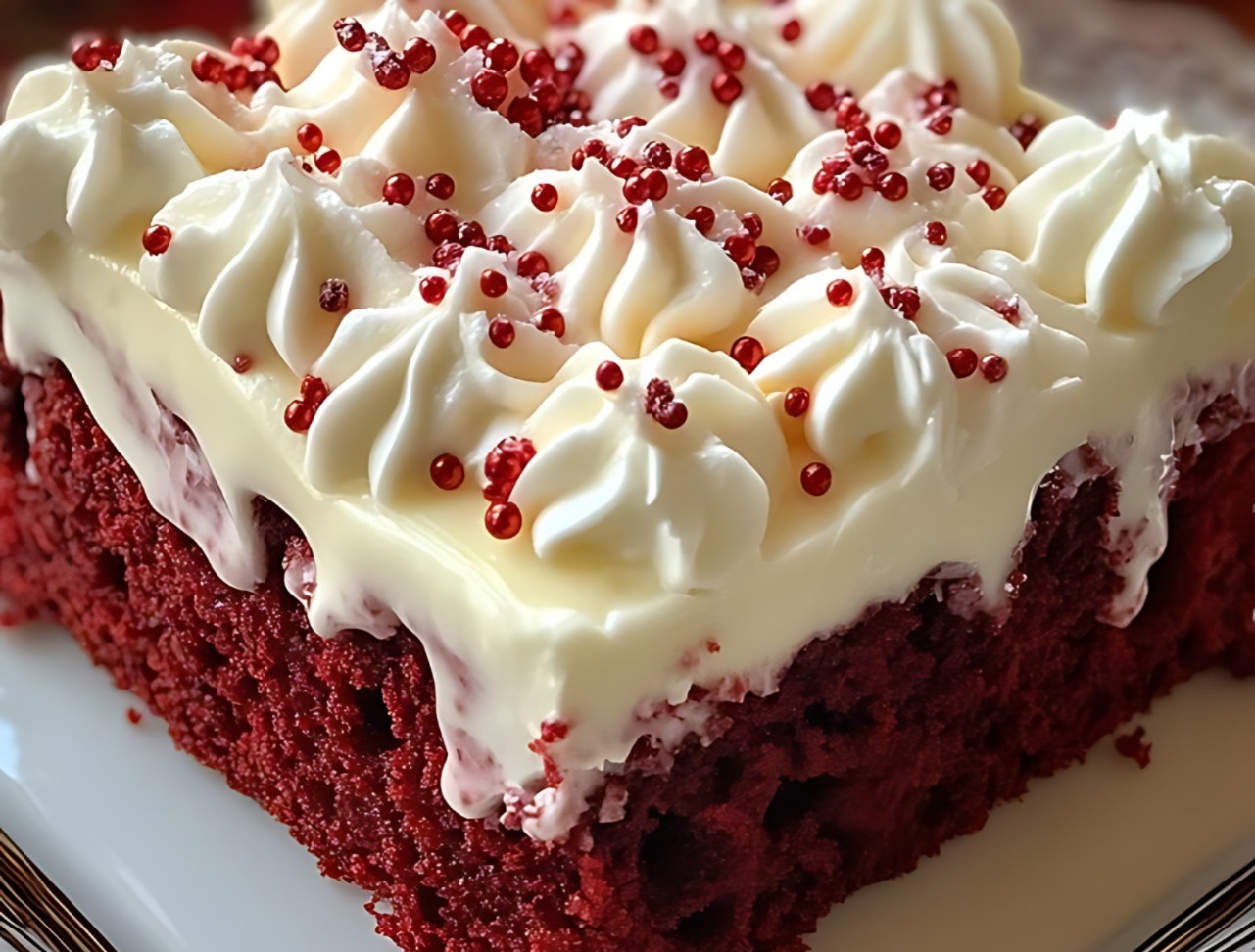 Christmas Red Velvet Poke Cake