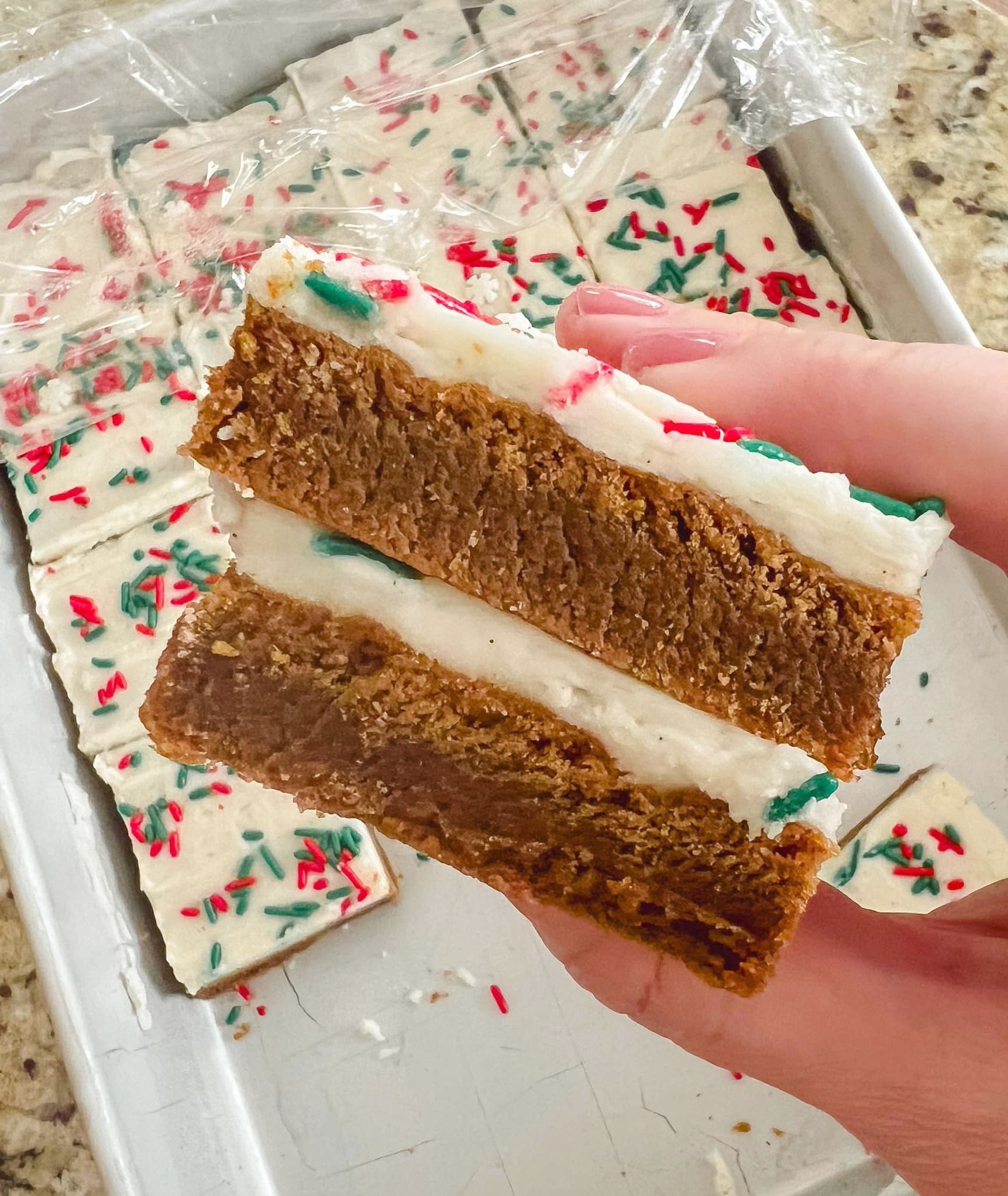 Gingerbread Fudge Bars with Frosting