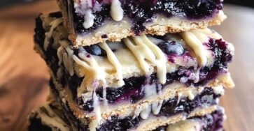 Blueberry Crumble Bars with Icing