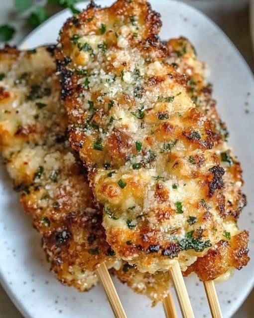 Garlic Parmesan Chicken Skewers