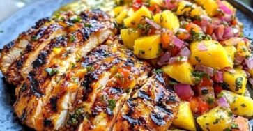 Lemon Ginger Chicken with Pineapple Mango Salsa