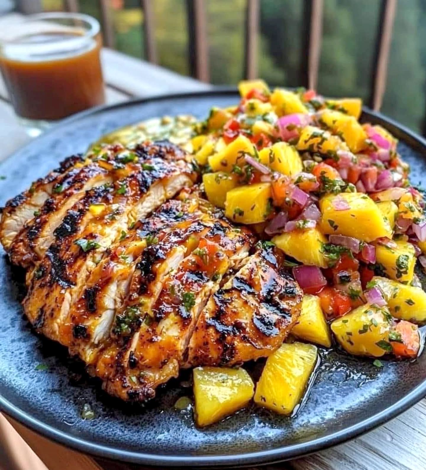 Lemon Ginger Chicken with Pineapple Mango Salsa