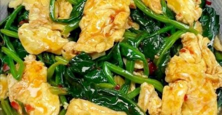 stir-fried spinach and eggs