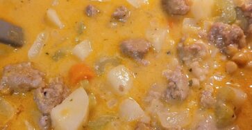 Cheesy sausage potato soup