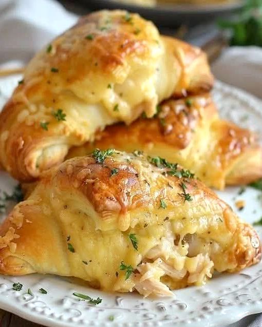 Cheesy Chicken Croissants