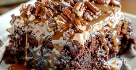 Chocolate Caramel Poke Cake