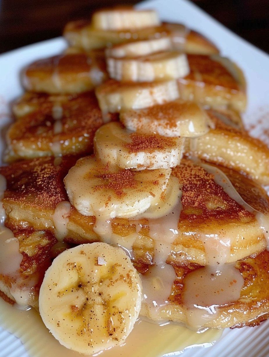 Banana Pancakes with Caramel Syrup