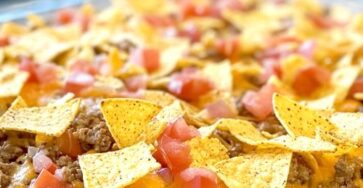 Ground Beef Nacho Casserole combines