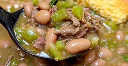 Slow Cooker Pinto Beans, Green Chile, and Beef