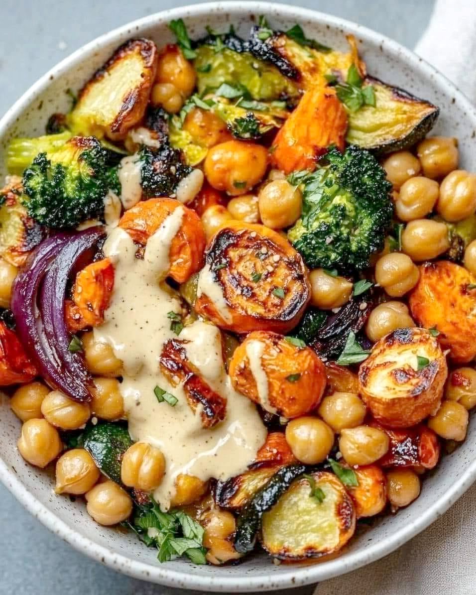 Roasted Chickpea and Vegetable Bowl