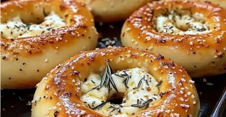 Mozzarella Stuffed Rosemary Parmesan Soft Pretzels