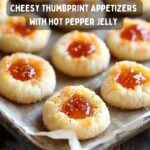 Cheesy thumbprint appetizers with hot pepper jelly