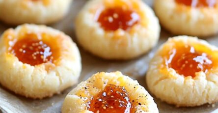 Cheesy thumbprint appetizers with hot pepper jelly