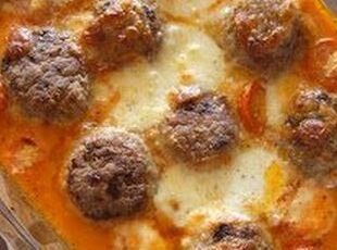 Baked Meatballs with Mozzarella