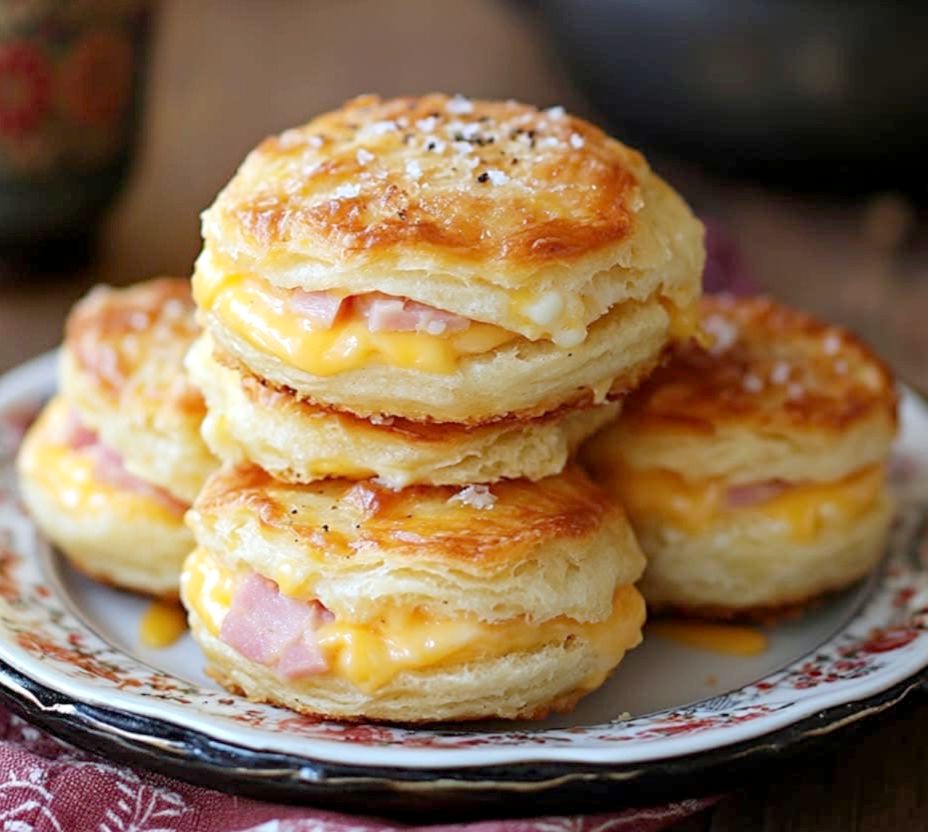 Ham and Cheese Butter Swim Biscuits