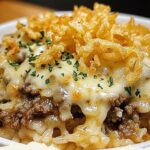 French Onion Ground Beef and Rice Casserole