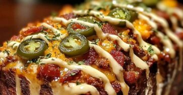 Smoky Jalapeño Popper Meatloaf with Creamy Ranch Drizzle