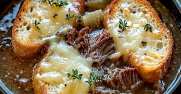 French Onion Short Rib Soup with Gruyère Toast