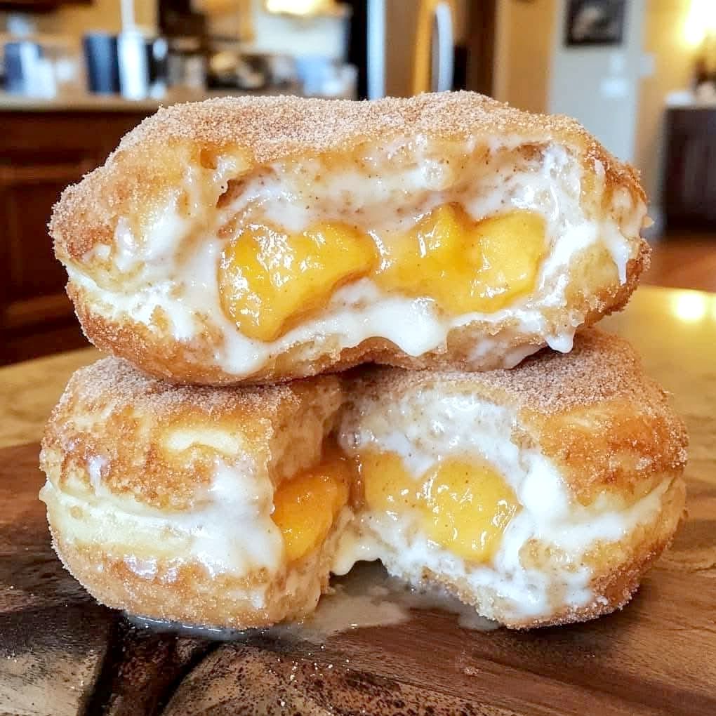 Cheesecake-Stuffed Fried Peaches