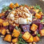 roasted butternut squash and beetroot salad