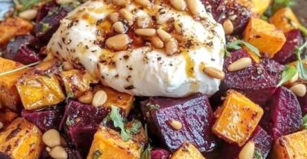 roasted butternut squash and beetroot salad