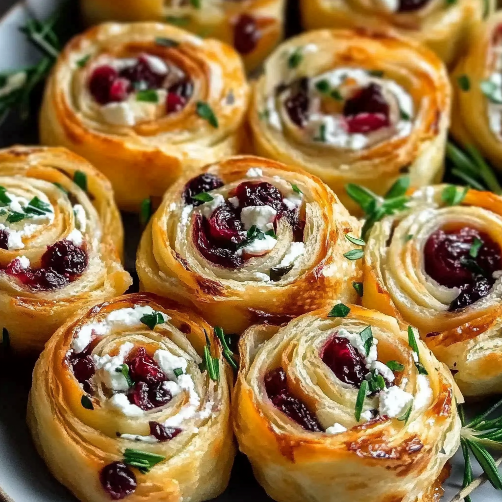 Cranberry and Spinach Pinwheels