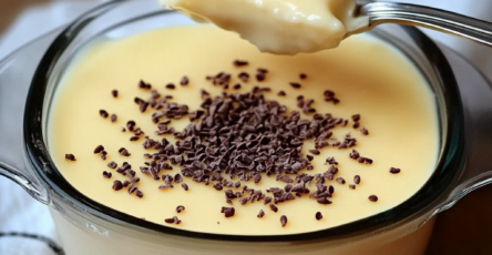 Simple Custard Dessert with Chocolate Sprinkles