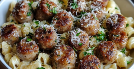 Garlic Butter Sausage Bites with Creamy