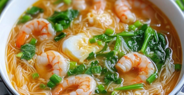 Shrimp Egg Noodle Soup