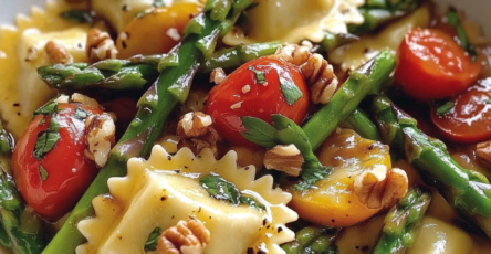 Ravioli with Tomatoes Asparagus