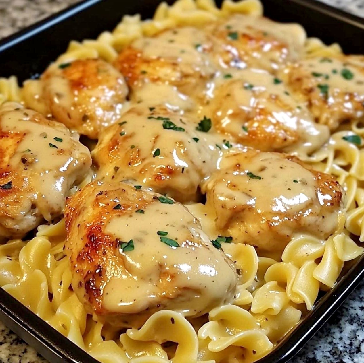 Creamy Chicken Over Noodles