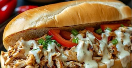 Slow Cooker Chicken Philly Sandwiches